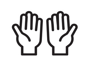 Minimalist hands up illustration artwork with trendy elegant line drawing