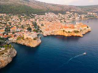 City of Old Town Dubrovnik in Croatia taken with drone photo