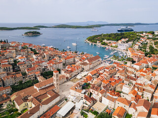 Drone photo of Hvar, Croatia