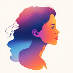 Beautiful illustration of a woman, ideal for use in Pink October campaigns