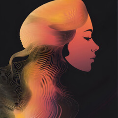 Beautiful illustration of a woman, ideal for use in Pink October campaigns