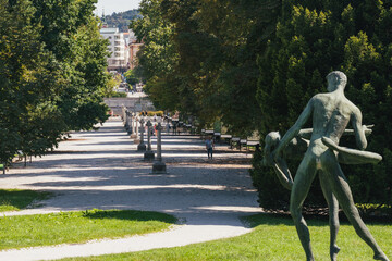 Statues in Park in Ljubljana Slovenia