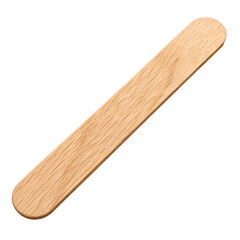 Wooden tongue depressor isolated on transparent background, closeup