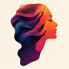 Beautiful illustration of a woman, ideal for use in Pink October campaigns