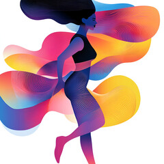 Beautiful illustration of a woman, ideal for use in Pink October campaigns