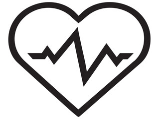 Decorative heart attack illustration crafted with stylish minimal vector drawing