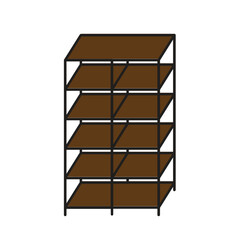 wooden shelves isolated