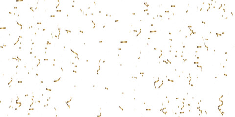 Vector gold particles confetti glitter on transparent background.  Gold sparks and doted golden glitter special light effect celebration background. 