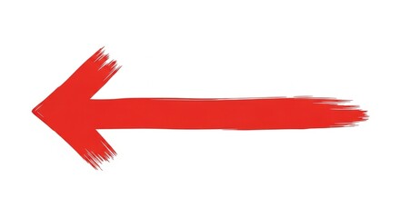 Bold red arrow pointing left guides the eye with a hand-painted, dynamic, and vibrant design