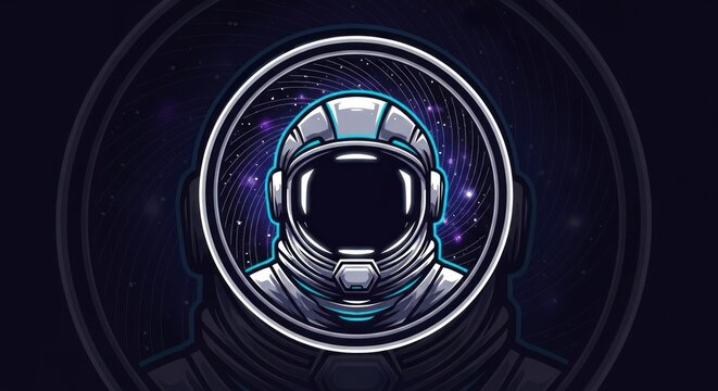 Astronaut in Space: Futuristic Graphic Design
