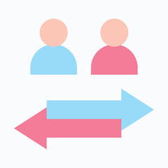 People Exchange Communication Isolated Vector Flat Style Icon,