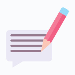 Document with Chat Bubble Comment Isolated Vector Flat Style Icon,