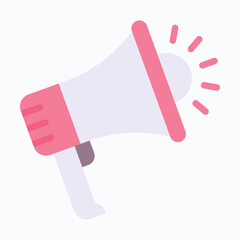 Megaphone Announcement Isolated Vector Flat Style Icon,