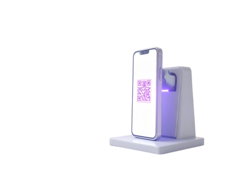 Contactless QR Payment in Modern Cafe