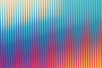 A vibrant gradient of vertical lines creates a mesmerizing visual effect, blending blue, pink, orange, and yellow hues in a seamless transition