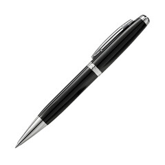 Elegant Black Ballpoint Pen isolated on transparent background