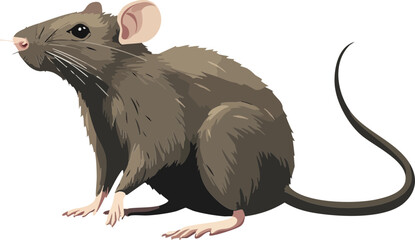 vector illustration of a rat standing