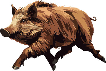 vector illustration of a boar sitting