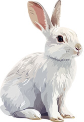 vector illustration of a bunny sitting