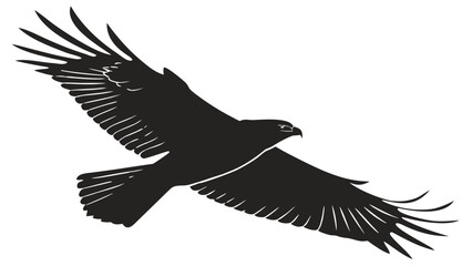 Obraz premium Silhouette illustration of a majestic eagle soaring through the sky with outstretched wings and sharp talons