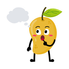 Cute Hand Drawn Mango Daydreaming Imagining