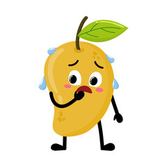 Cute Hand Drawn Nervous Mango Expression