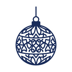 Silhouette of a Christmas Ornament.
