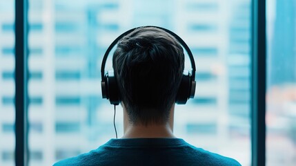Person listening to a financial podcast on their commute, learning on the go, educationa 