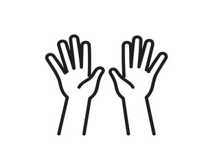 Raised hands vector stock illustration in minimal style