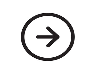 Minimalist round arrow vector stock image with clean outline