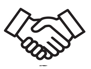 Naklejka premium Elegant handshake vector stock symbol in line art style