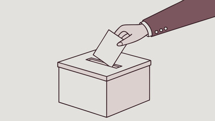 person casting ballot into voting box democratic election illustration design.