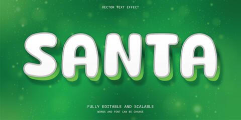 Festive Santa Text Effect on Green background