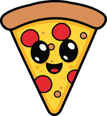 pizza cartoon vector on white background