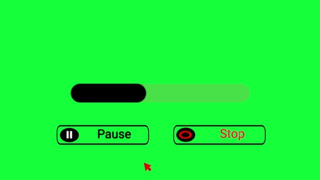 Stop and continue button animation with loading bar.