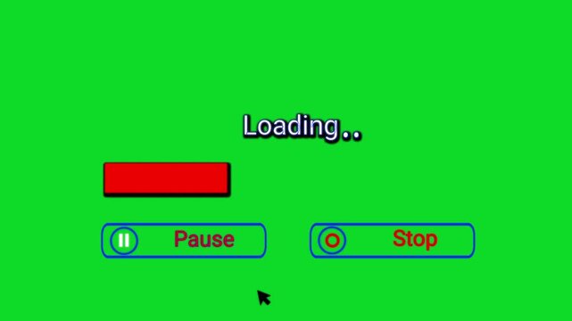 Animated continue pause button with progress bar.