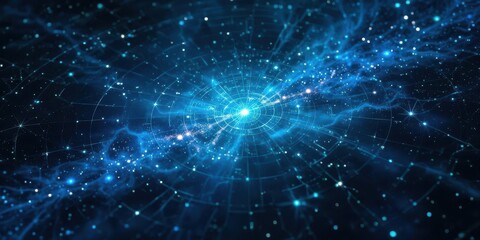 Obraz premium Interstellar Navigation An Immersive Holographic Projection of Cosmic Wonders in Jewel Tones