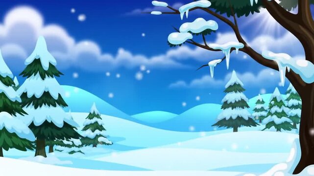 Winter forest landscape
