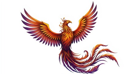 Obraz premium Chinese Phoenix Illustration for Fantasy and Mythology Themes