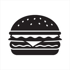 burger silhouette vector, burger icon