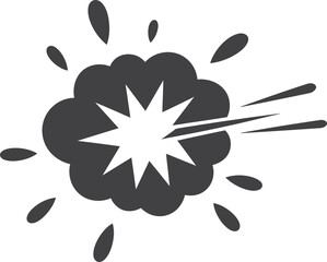 Stylized hand drawn explosion comic book style graphic element
