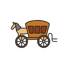 vintage carriage on white background