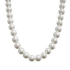 Fototapeta premium Elegant pearl necklace isolated on transparent background