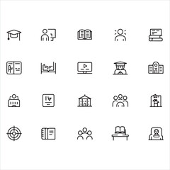 Business and education icon set for web finance and office design