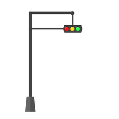 Traffic light with a red bulb isolated on a white background