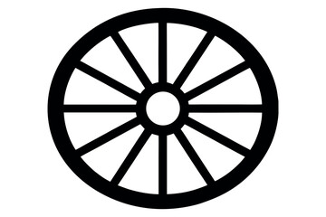 Obraz premium Wagon wheel silhouette vector