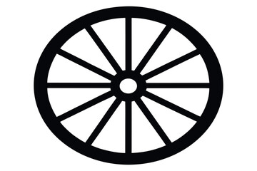 Wagon wheel icon, Wagon wheel silhouette vector