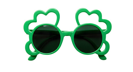 Green plastic shamrock glasses pop against black. Perfect for St. Patrick's Day events, social media, posters, party invitations.