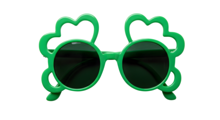 Green plastic shamrock glasses pop against black. Perfect for St. Patrick's Day events, social media, posters, party invitations.