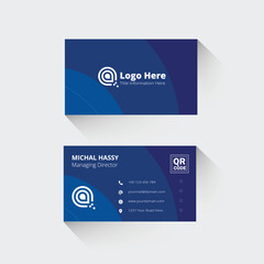 Modern business card design template with clean layout, vector elements, Minimal and clean business card templates for brand identity design,